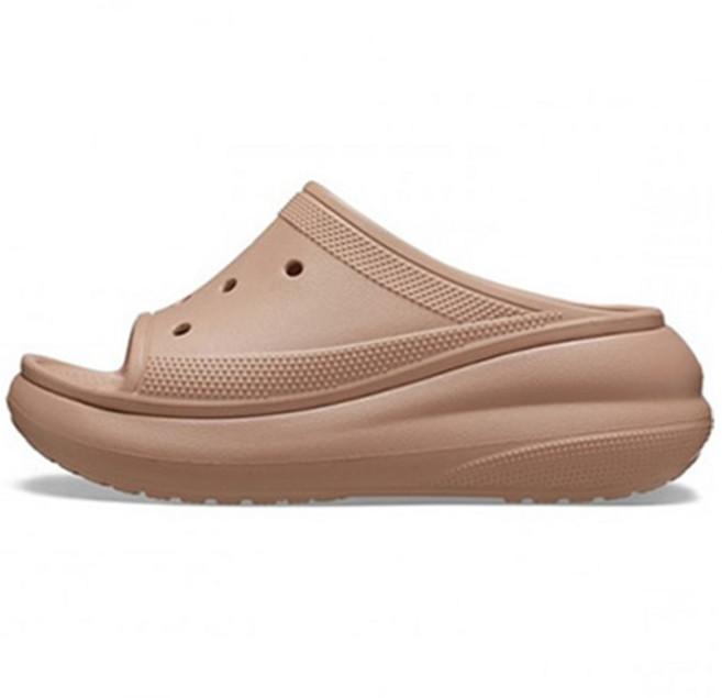 crocs 卡駱馳 Crush女款泡芙厚底涼拖, 265, Cork