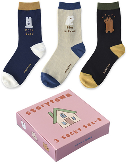Monolike MONO 襪子3件組禮盒 Story town
