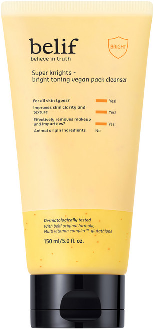 빌리프 슈퍼 나이츠 브라이트 토닝 비건 팩클렌저, 150ml, 1개
