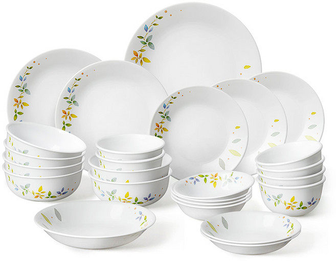 Corelle Brands 康寧餐具 浪漫花園 6人份 韓式餐具組 25件組, 混合顏色, 餐具 25件