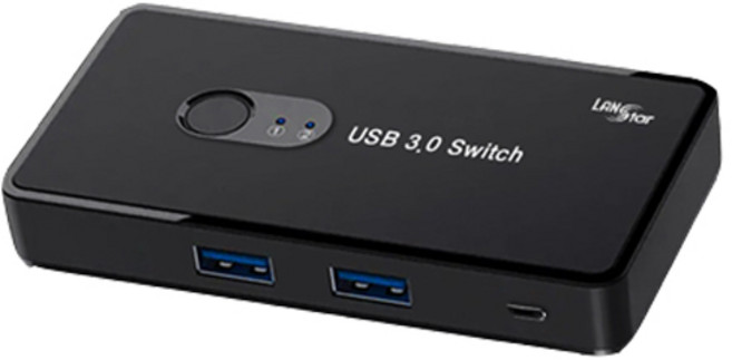 LAN Star 4埠雙電腦USB切換集線器 LS-U30HS, 黑色