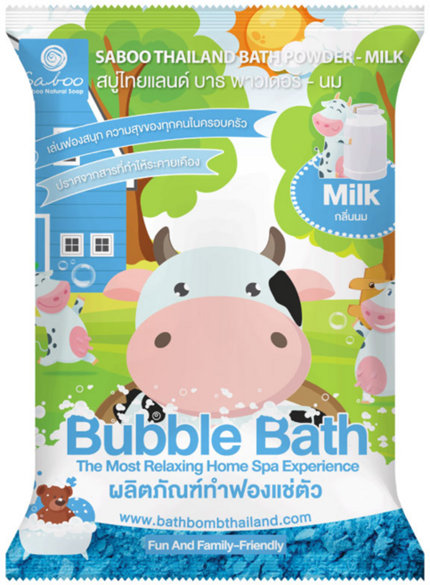 Saboo 台灣公司貨 泡沫沐浴粉 MILK 牛奶, 100g, 1包