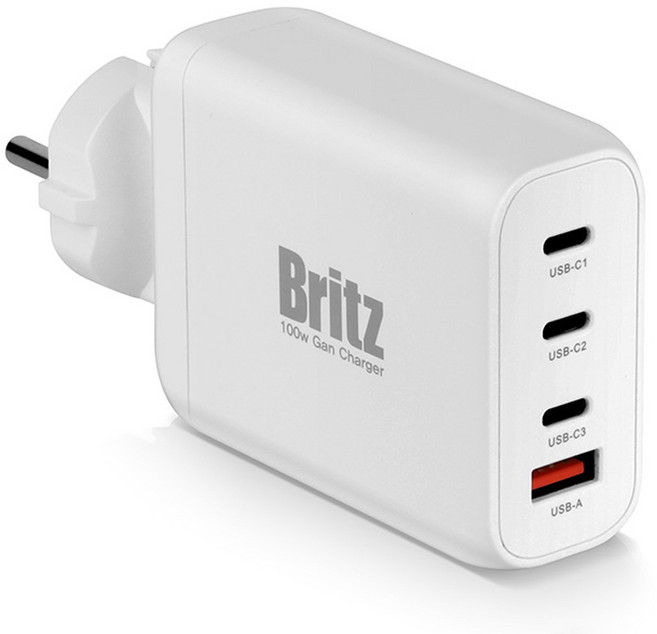 Britz 高速充電器 BZ-PD100W GaN, 1個, 白色
