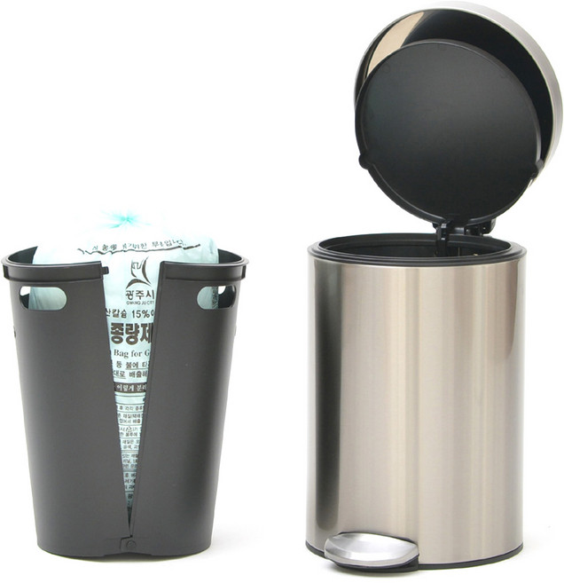 Keepex 雙蓋按量收費尿布垃圾桶, 10L, 霧面不鏽鋼