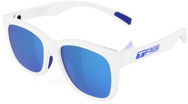 TAG eyewear 眼鏡 Interact 太陽眼鏡 IA2-G006-107, 亮面白色 + 藍色鏡面鏡片, 1個