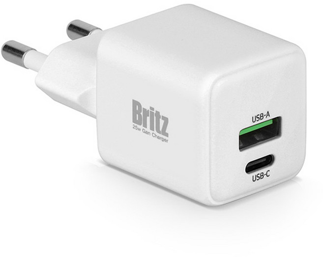 Britz 高功率 USB-C 多功能 2埠 高速充電器 BZ-PD25W, 1個, 單一顏色