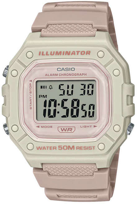 CASIO 卡西歐 男性用數位電子手錶 W-218HC + 螢幕保護貼套組