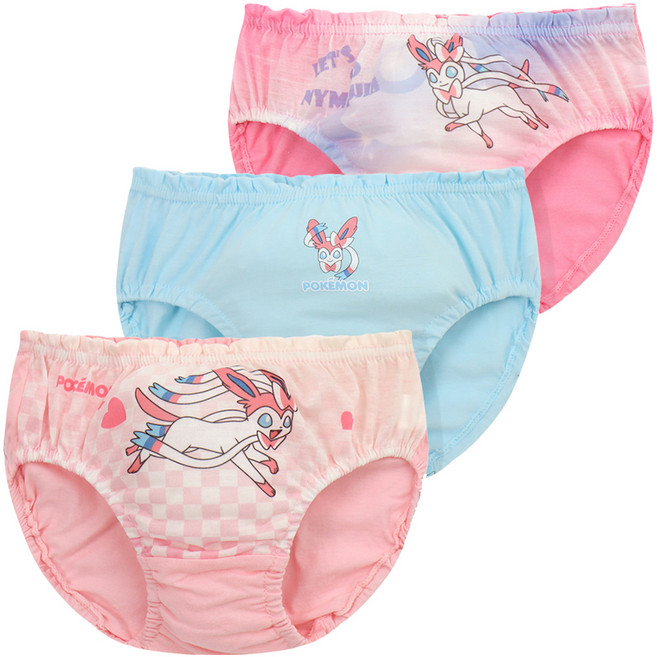 PremierFam 女童用寶可夢仙子伊布三角內褲3件組