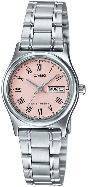 CASIO 卡西歐 女款氣質簡約日曆星期金屬指針錶