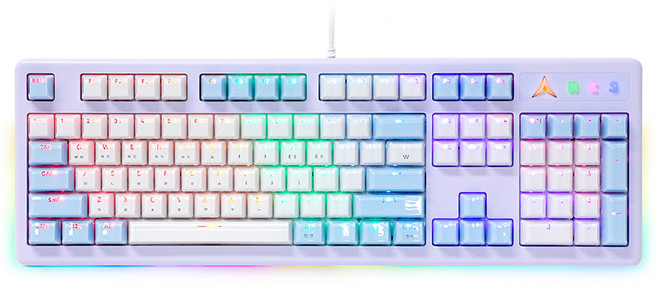 ABKO Ice Cube 光學電競機械式標準型鍵盤, 紫丁香色, AN07C, 青軸