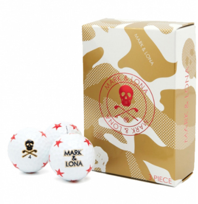 Mark&Lona Half Dozen高爾夫球 LY7ZBX3 4.2cm, 1盒, 白色, 6個