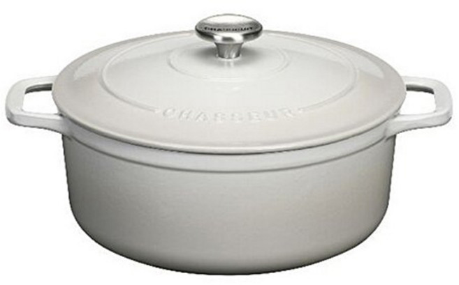CHASSEUR 圓形琺瑯鑄鐵鍋, 乳白色, 28cm, 1個