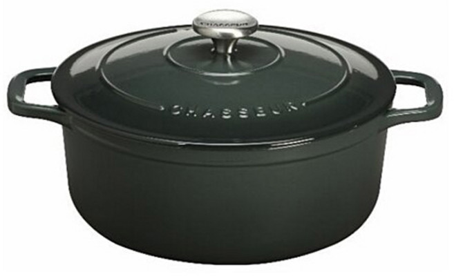 CHASSEUR 圓形琺瑯鑄鐵鍋, 深綠色, 20cm, 1個