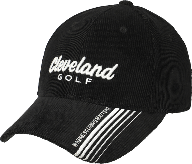 Cleveland GOLF 男款線條印花燈芯絨高爾夫球帽 CGMCP43381, 黑色, 1個