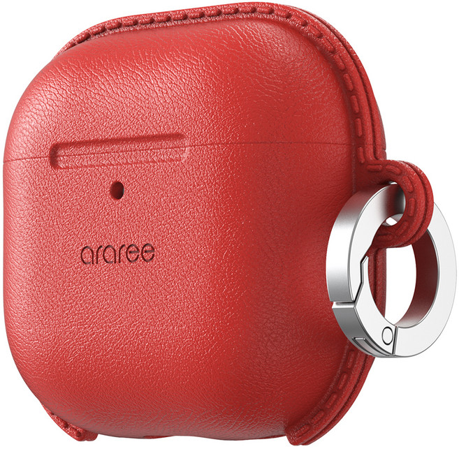 araree Slim Pops 防丟無線耳機矽膠登山扣, AirPods 4, 紅色, 1個