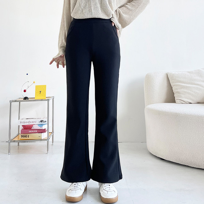 jalbba jean 女款發熱保暖絨毛內刷毛長版靴型鬆緊褲