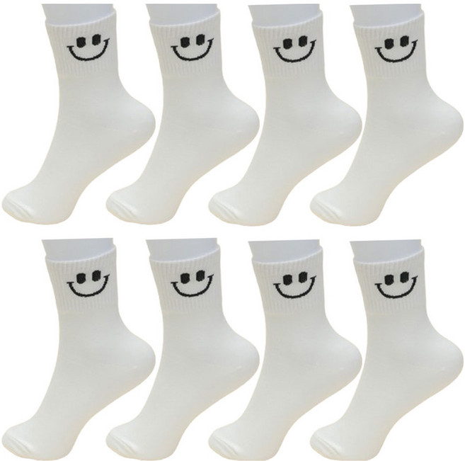 Rainbow Socks 女款 成人 Cook Smile 中筒襪 8雙組