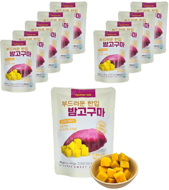 SINSUNG F&B 軟糯一口栗子地瓜, 70g, 10個