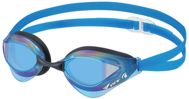 VIEW Blade Orca 鏡面防霧泳鏡 + 4種鼻橋套組 V230ASAMC, 1套, SKBL