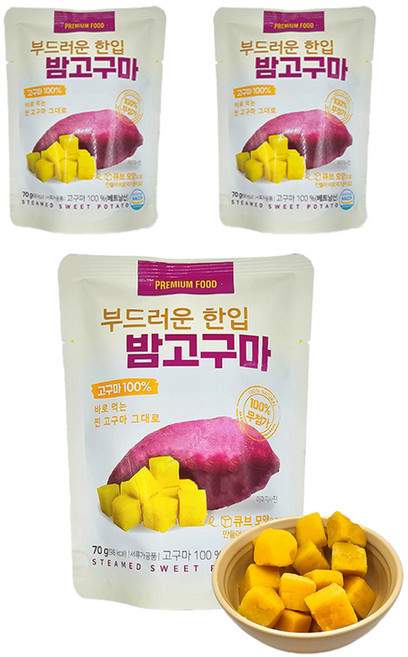 SINSUNG F&B 軟糯一口栗子地瓜, 70g, 3個
