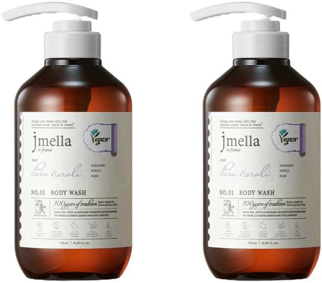 jmella 法國純淨橙花純素沐浴露 香橙橙花香, 2個, 500ml