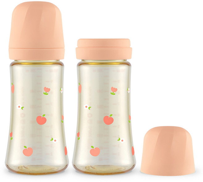 GROSMIMI 嬰幼兒用PPSU天空氣球奶瓶雙入組, 玫瑰珊瑚, 300ml, 1組