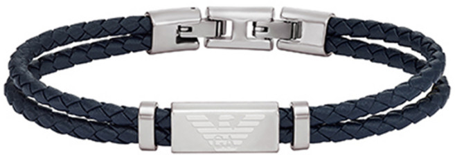 엠포리오아르마니 여성용 더블 브레이드 가죽 팔찌 EGS2995040