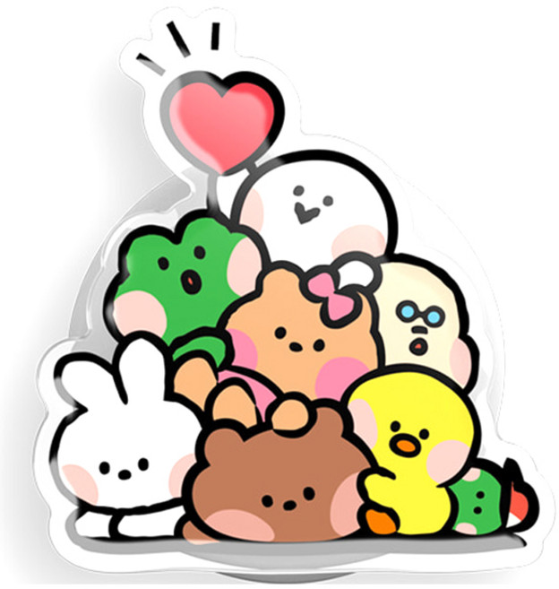 NEWNESS LINE FRIENDS minini MagSafe 智慧手機支架 792813, 1個, Together