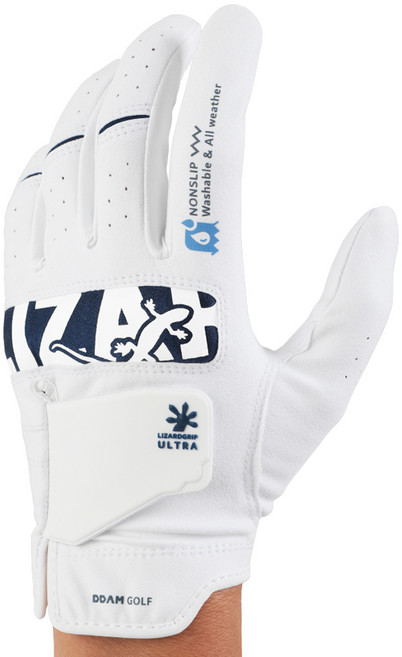 DDAM GOLF Lizard Grip Ultra高爾夫手套 左手用, 白色, 1個