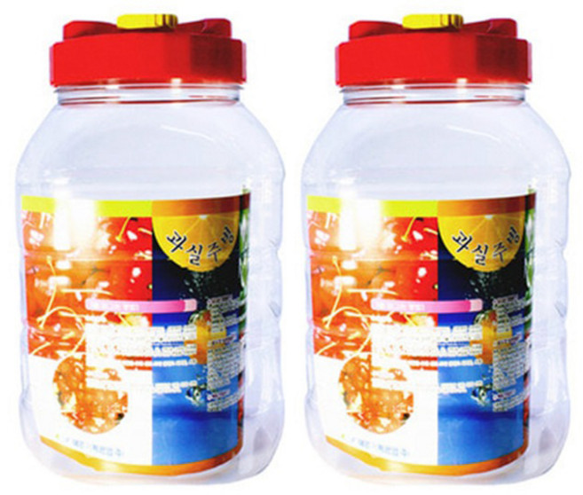 Daekyungpetsaneop 紅色蓋子 水果酒 釀酒 梅酒瓶, 2個, 10L