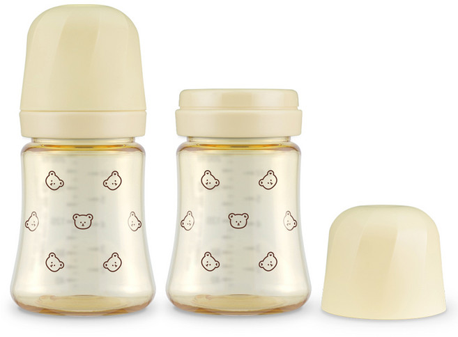 GROSMIMI 幼兒用PPSU Dotkom奶瓶, 200ml, 2個, 奶油黃