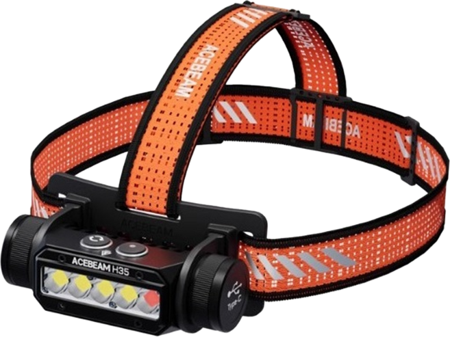 ACEBEAM H35 五核頭燈 超強紅光 遠泛 大角度 隱藏充電孔 2600流明 170m, 橘色, 1個