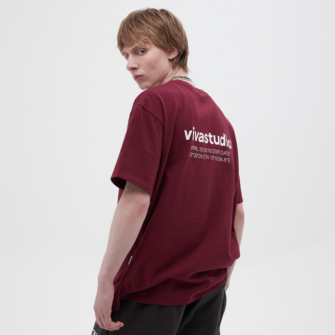 vivastudio LOCATION SHORT SLEEVE, 酒紅色