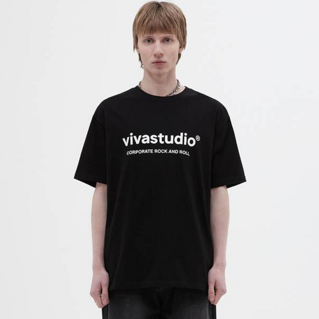 vivastudio 男女通用 Original Logo 短袖 T 恤, 黑色