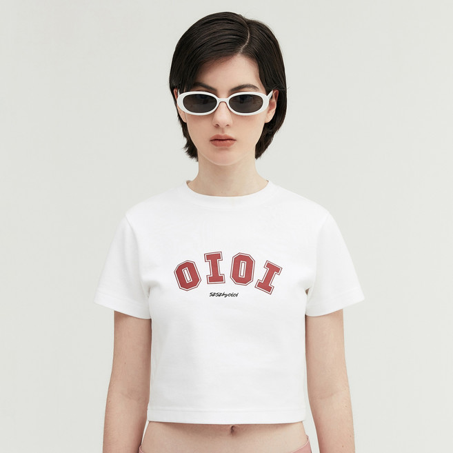 5252 BY OiOi 女款 SIGNATURE CROP T-SHIRTS OI1C2OTS21, 白色