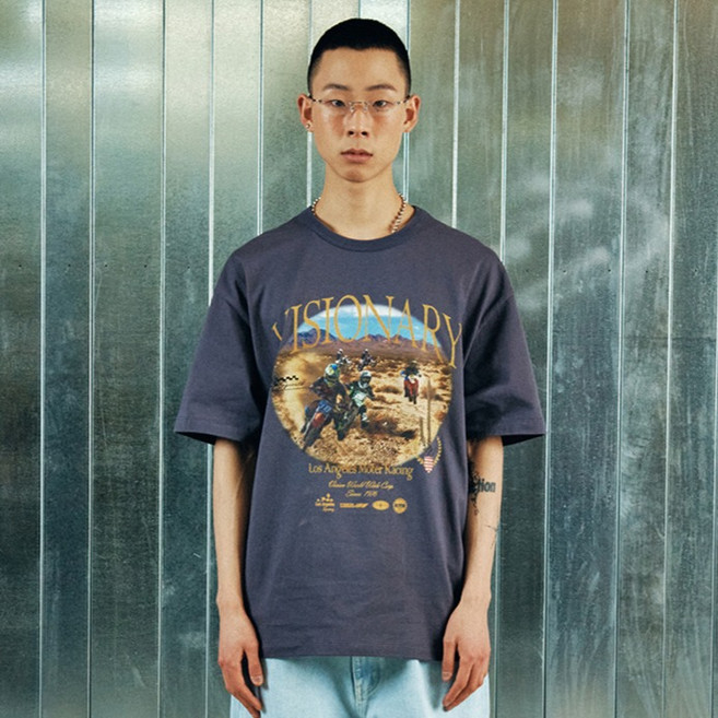 VISION STREET WEAR Motor Sport T恤 VS2402ST02, Onix Black(VS2402ST02OB)