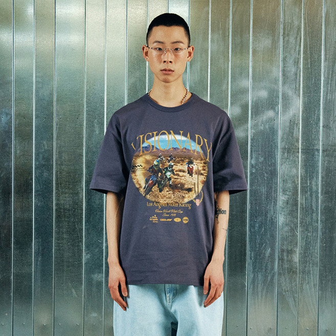 VISION STREET WEAR Motor Sport T恤 VS2402ST02OB, Onix Black