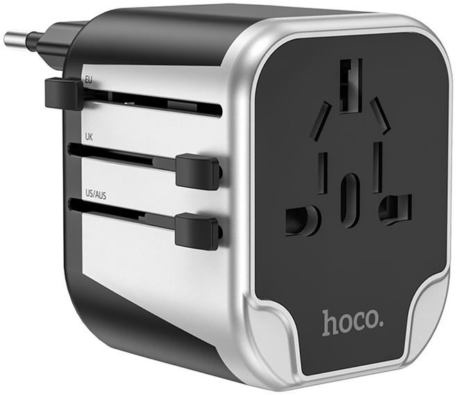 hoco. 浩酷 AC5 樂旅雙口萬能轉換充電器, 黑色, 1盒, 63mm