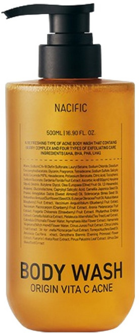 NACIFIC Origin維他命C抗痘沐浴露, 500ml, 1瓶