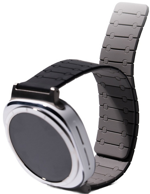 araree Galaxy Watch 雙色矽膠磁吸鍊式錶帶, 1個, 黑色 + 灰色