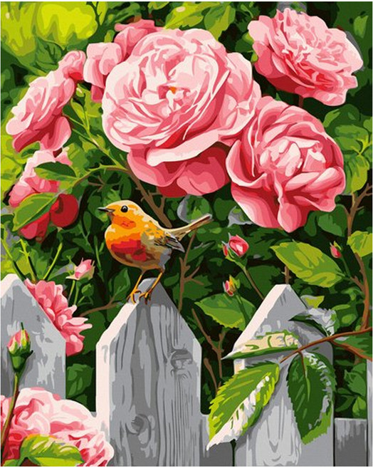 ArtLife 藝術生活 數字油畫 鳥語花香 含框 50 x 40cm DIY 居家裝飾 DT090 1組