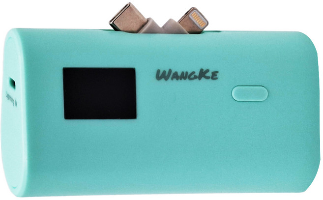 WANGKE 旺科 直插式行動電源 5000mAh Type-C + Lightning 雙切換 22.5W, SSTAR5000, 綠色
