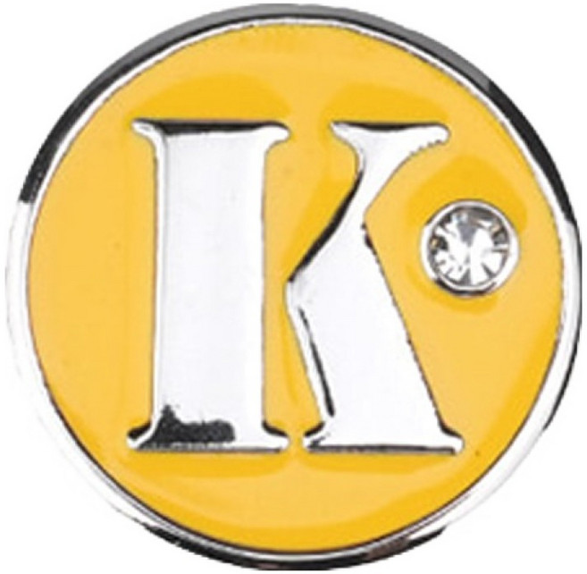 COLLYS GOLF 字母圖案帽夾式高爾夫球標, K, 1個