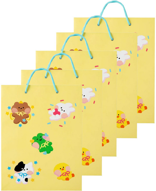 STUDIO EIGHT LINE FRIENDS minini 禮物購物袋, 黃色, 5個