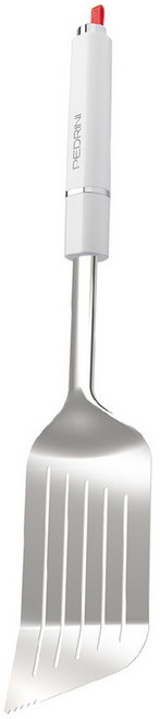 PEDRINI Stile不鏽鋼斜角濾油鍋鏟 38cm 炒菜鏟 洗碗機可洗 銀色 1支