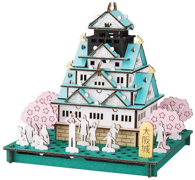 hacomo PUSU 3D系列 療癒系紙模型 3679, 日本大阪城, 1組
