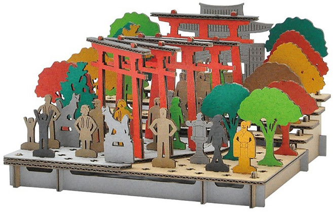 Hacomo PUSU 3D系列 療癒系紙模型 4423, 日本稻荷神社, 1個