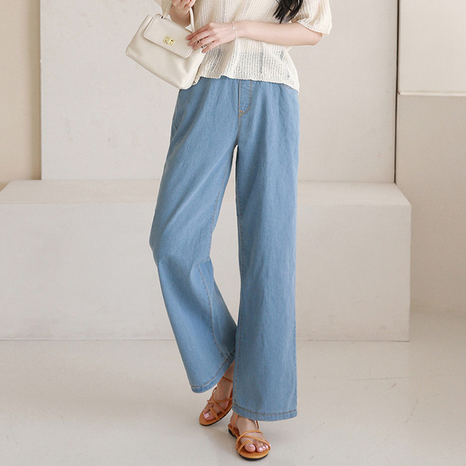 andstyle 女款涼爽舒適夏季丹寧鬆緊牛仔褲 264459