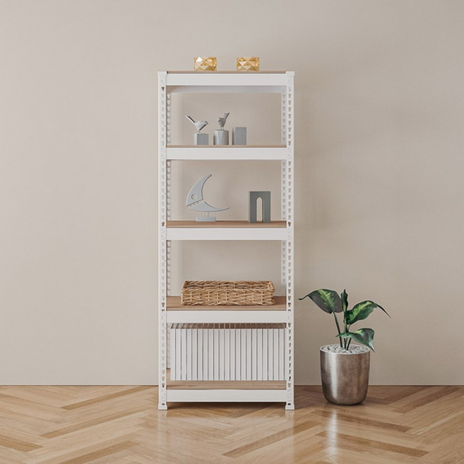 SPEEDRACK 組合式角鋼層架 5層 600 x 300 x 1500 mm, 5欄, 白色