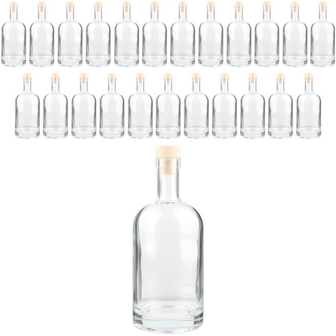 空瓶商會 OS 威士忌 500 玻璃瓶 500ml + T型瓶塞 一般組合, 24套